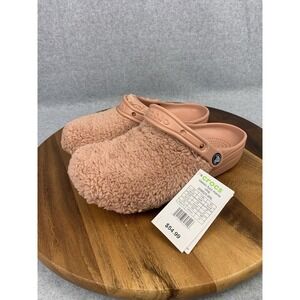 NWT Crocs Classic Fuzz Mania Women's Faux Fur‎ Clogs Pink Size 8